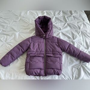 Purple Puffer Jacket For Kids